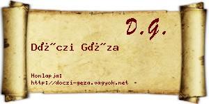 Dóczi Géza névjegykártya