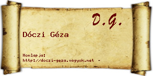 Dóczi Géza névjegykártya