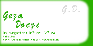 geza doczi business card