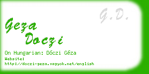 geza doczi business card